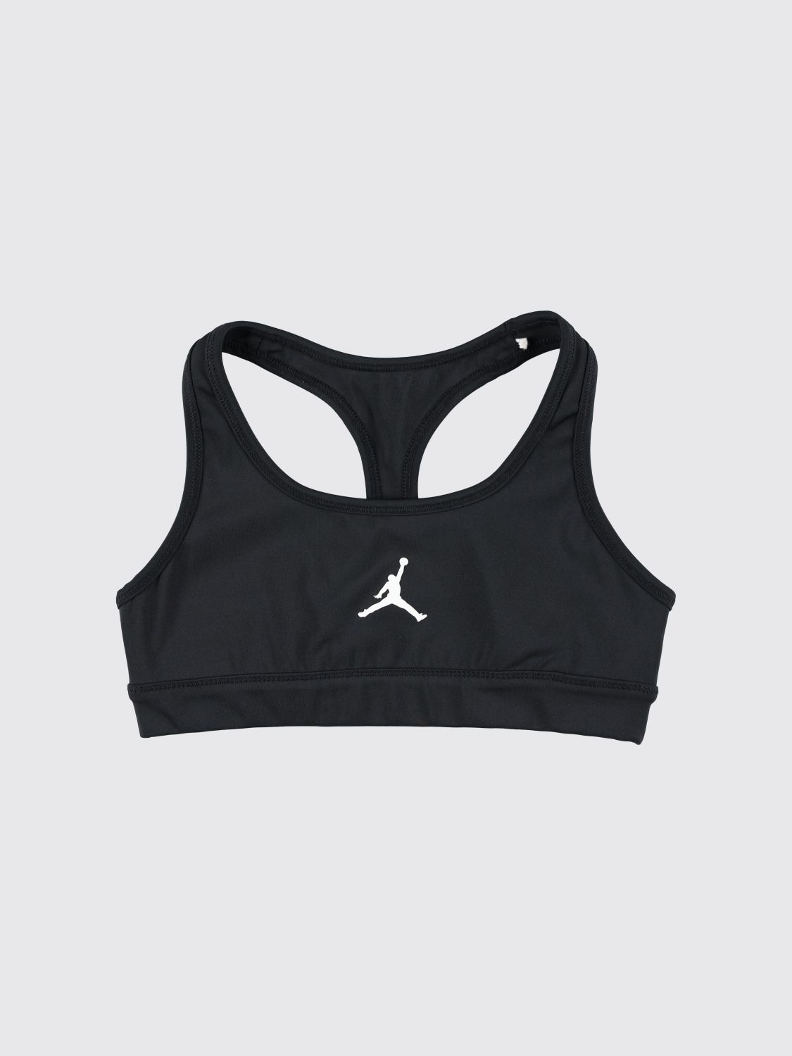 NIKE Top sportivo da bambina cropped con scollo olimpionico e logo