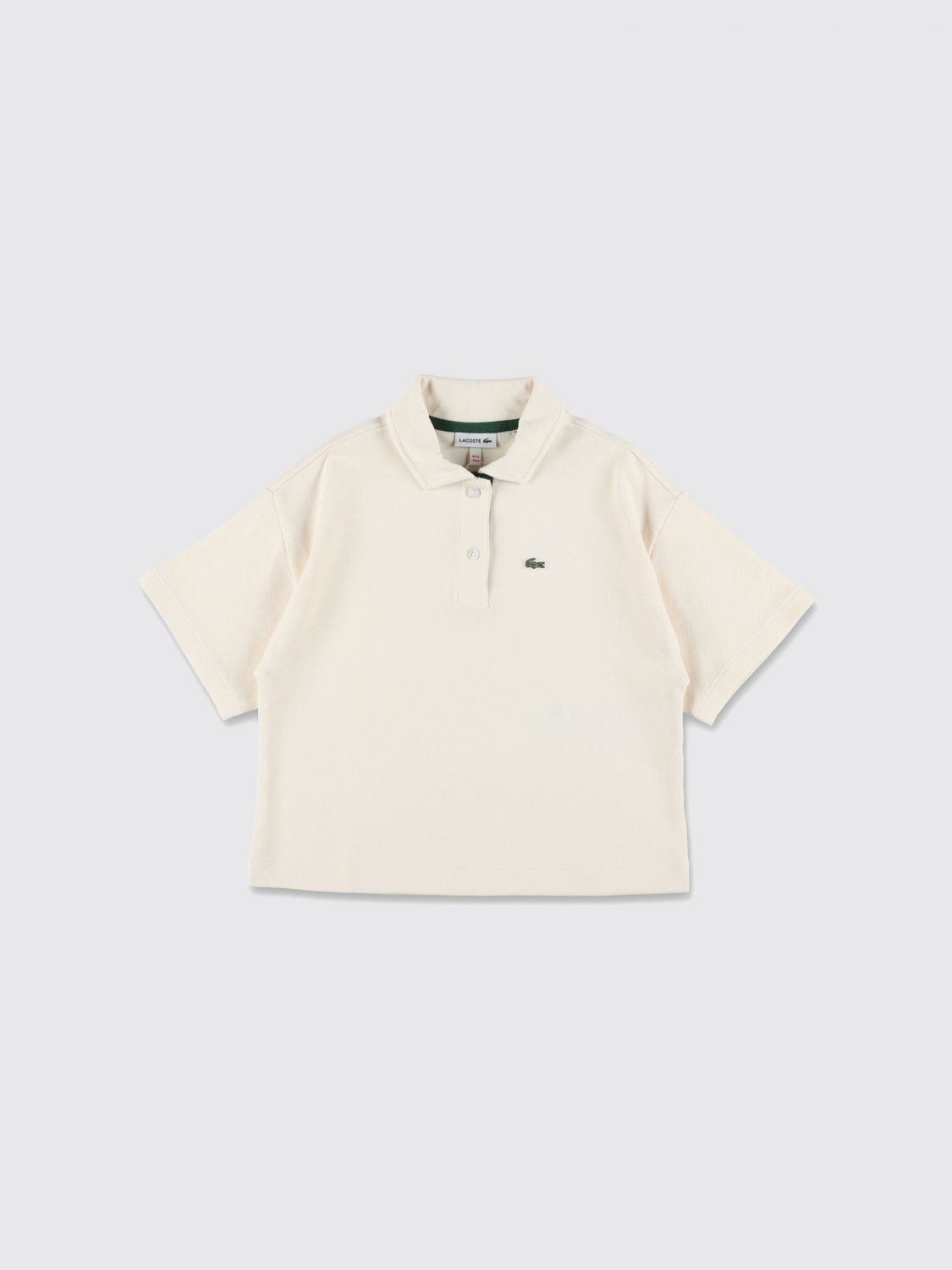 LACOSTE Polo da bambino in cotone biologico con patch logo a contrasto