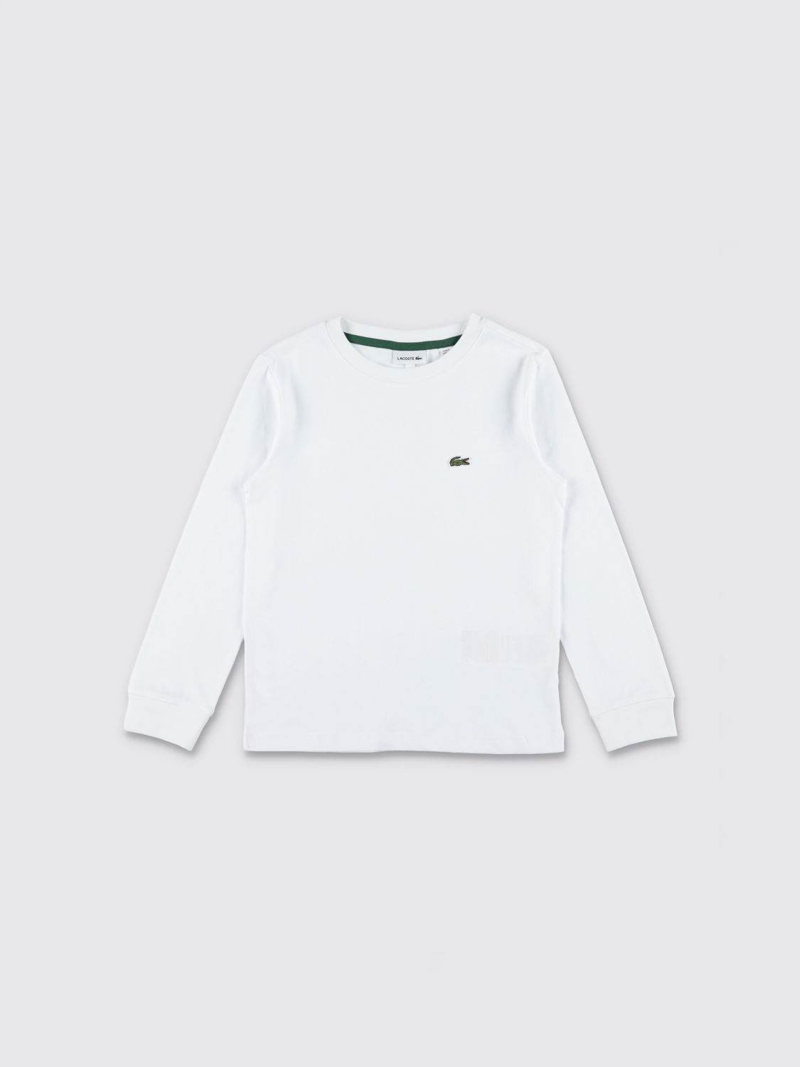 LACOSTE T-shirt da bambino a maniche lunghe in cotone con patch logo