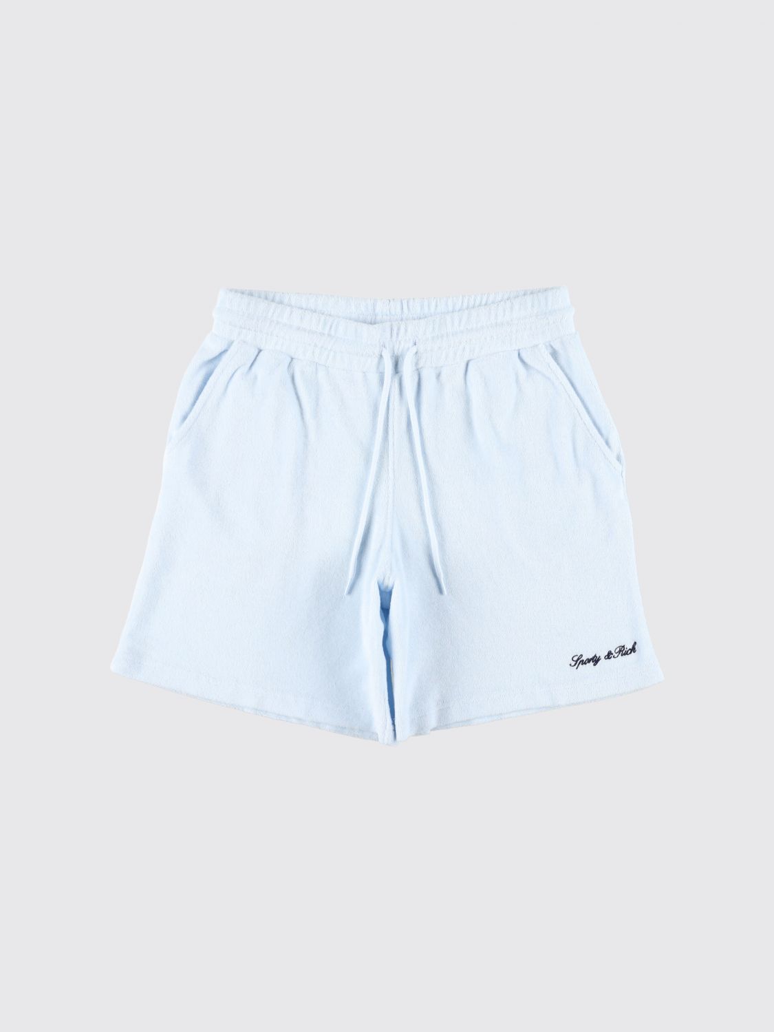 SPORTY & RICH Kid's Cotton Jogging Shorts with Drawstring and Logo