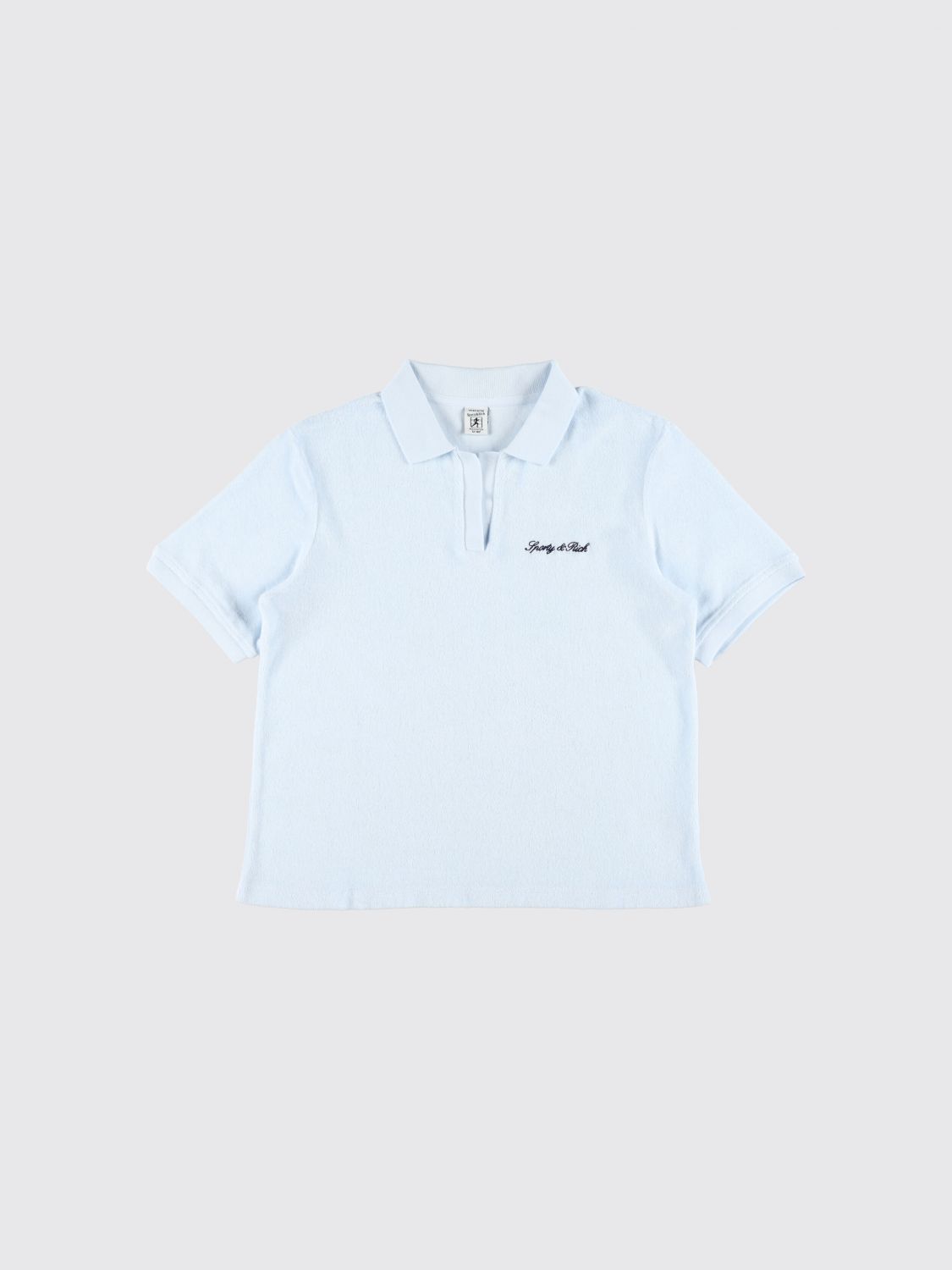 SPORTY & RICH Kid's Cotton Polo Shirt with Embroidered Logo