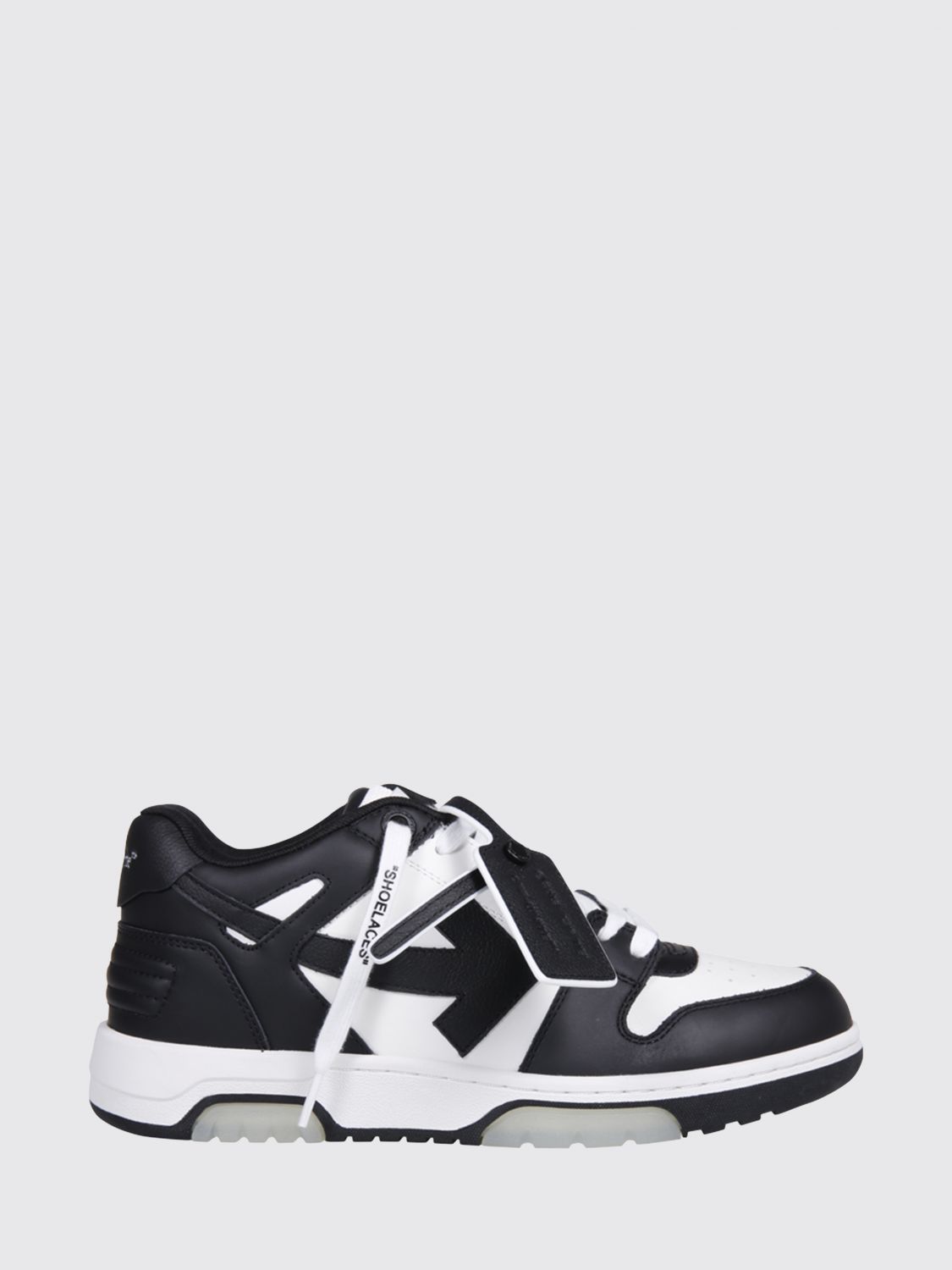 Off-White Out Of Office Sneaker aus Leder und recyceltem Polyester mit Etikett