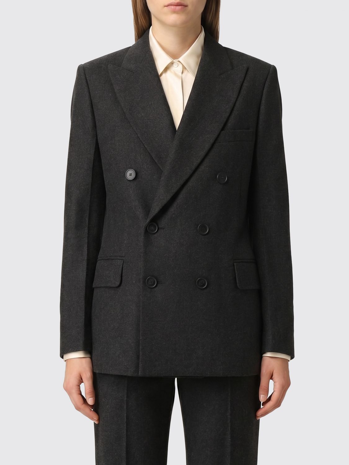 VICTORIA VICTORIA BECKHAM Blazer doppiopetto in lana con rever a lancia