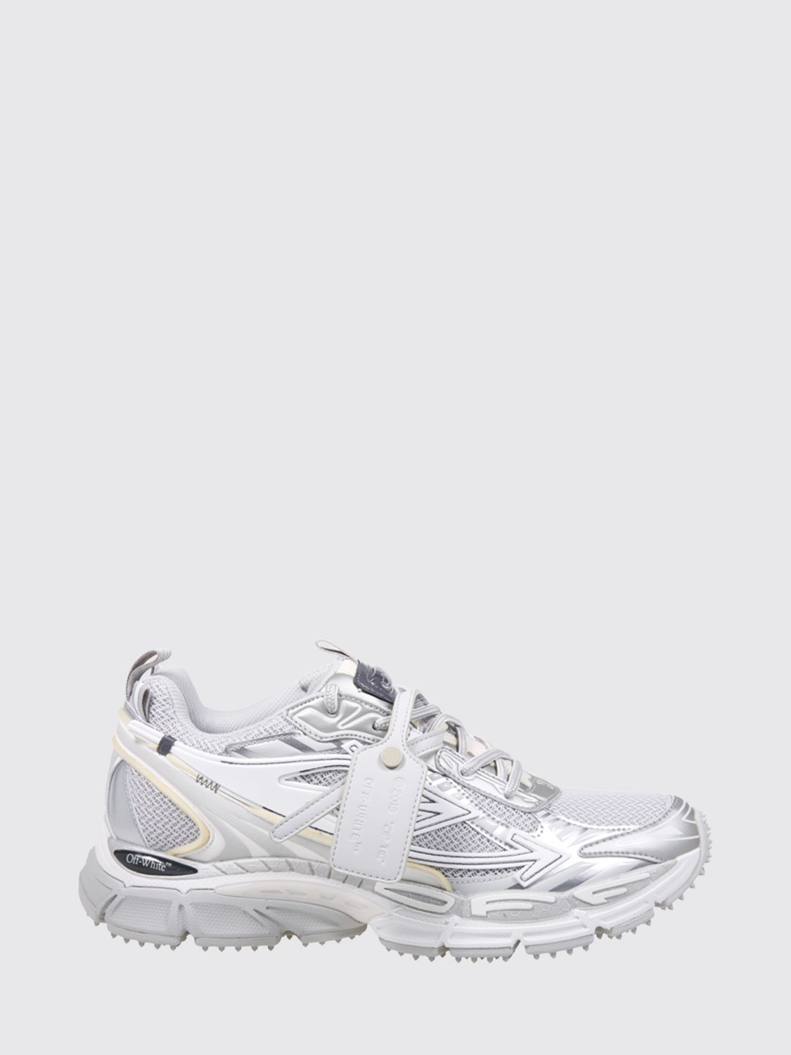 Off-White Bicolor Be Right Back Mesh-Sneaker mit gekerbter Sohle