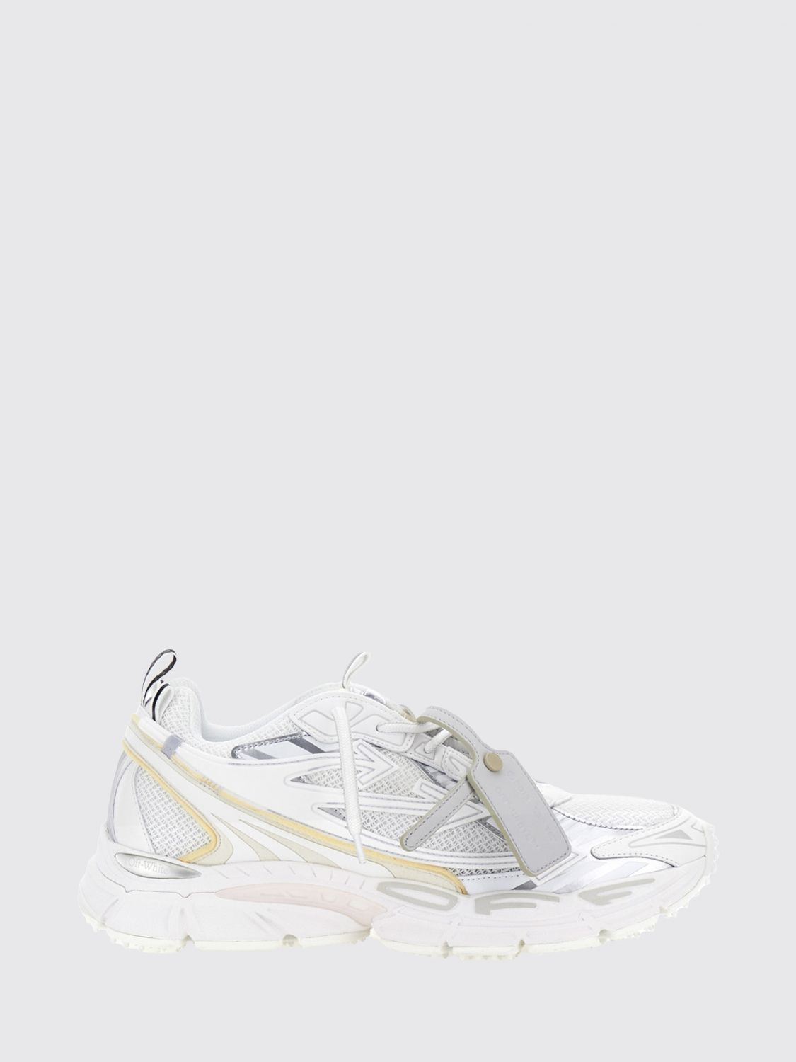 Off-White Bicolor Be Right Back Mesh-Sneaker mit gekerbter Sohle
