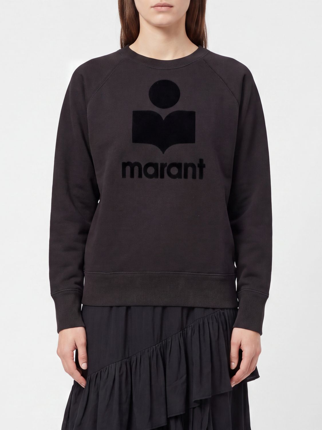 Isabel Marant Etoile Crewneck Sweatshirt in Cotton Blend with Contrast Logo