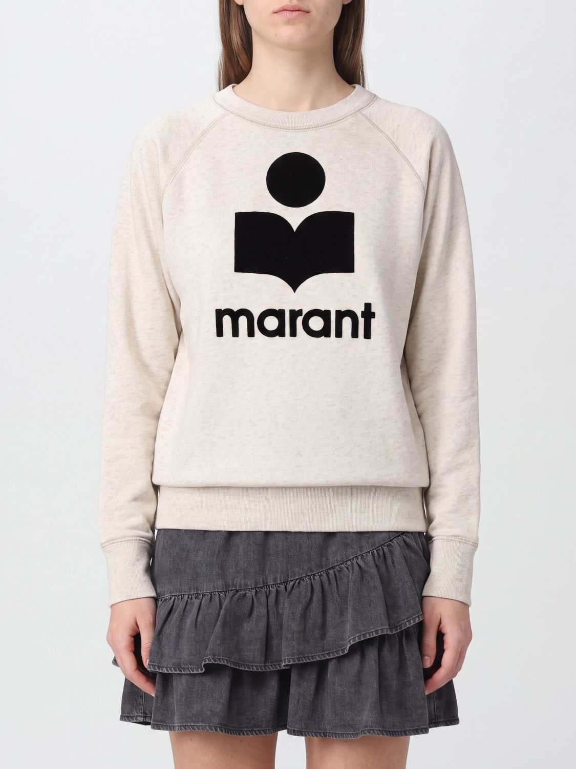 Isabel Marant Etoile Crewneck Sweatshirt in Cotton Blend with Contrast Logo