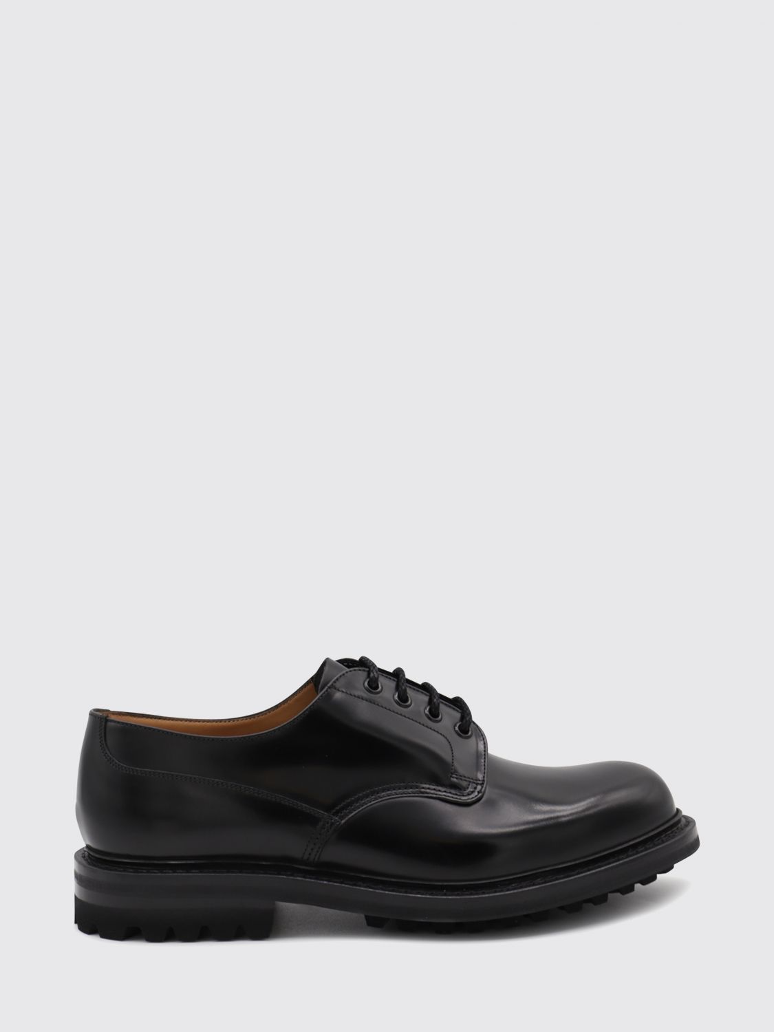 CHURCH’S Neil Derby Shoes in Smooth Calfskin with Notched Rubber Sole
