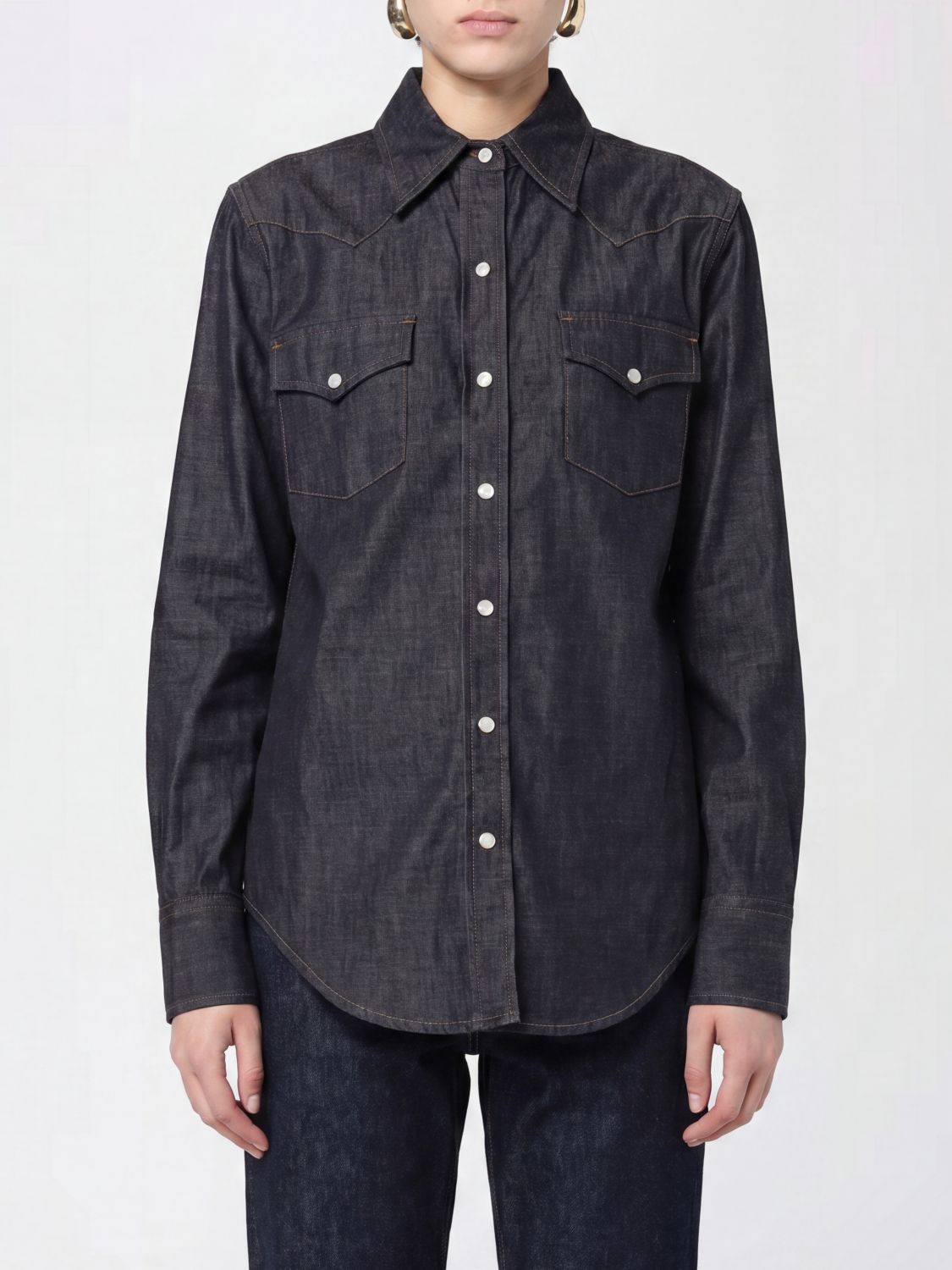 A. P.C. Organic Cotton Denim Shirt with Patch Pockets　A.P.C.パッチポケット付きオーガニックコットンデニムシャツ A.