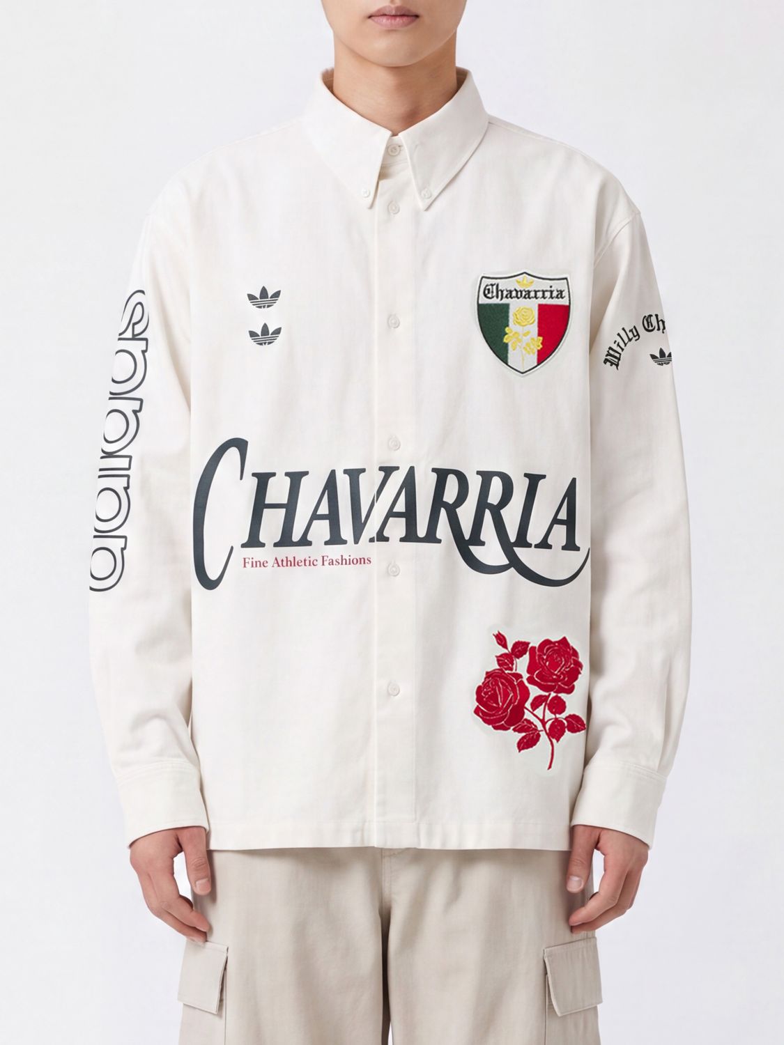 ADIDAS ORIGINALS x Willy Chavarria Relaxed Fit Cotton Poplin Shirt