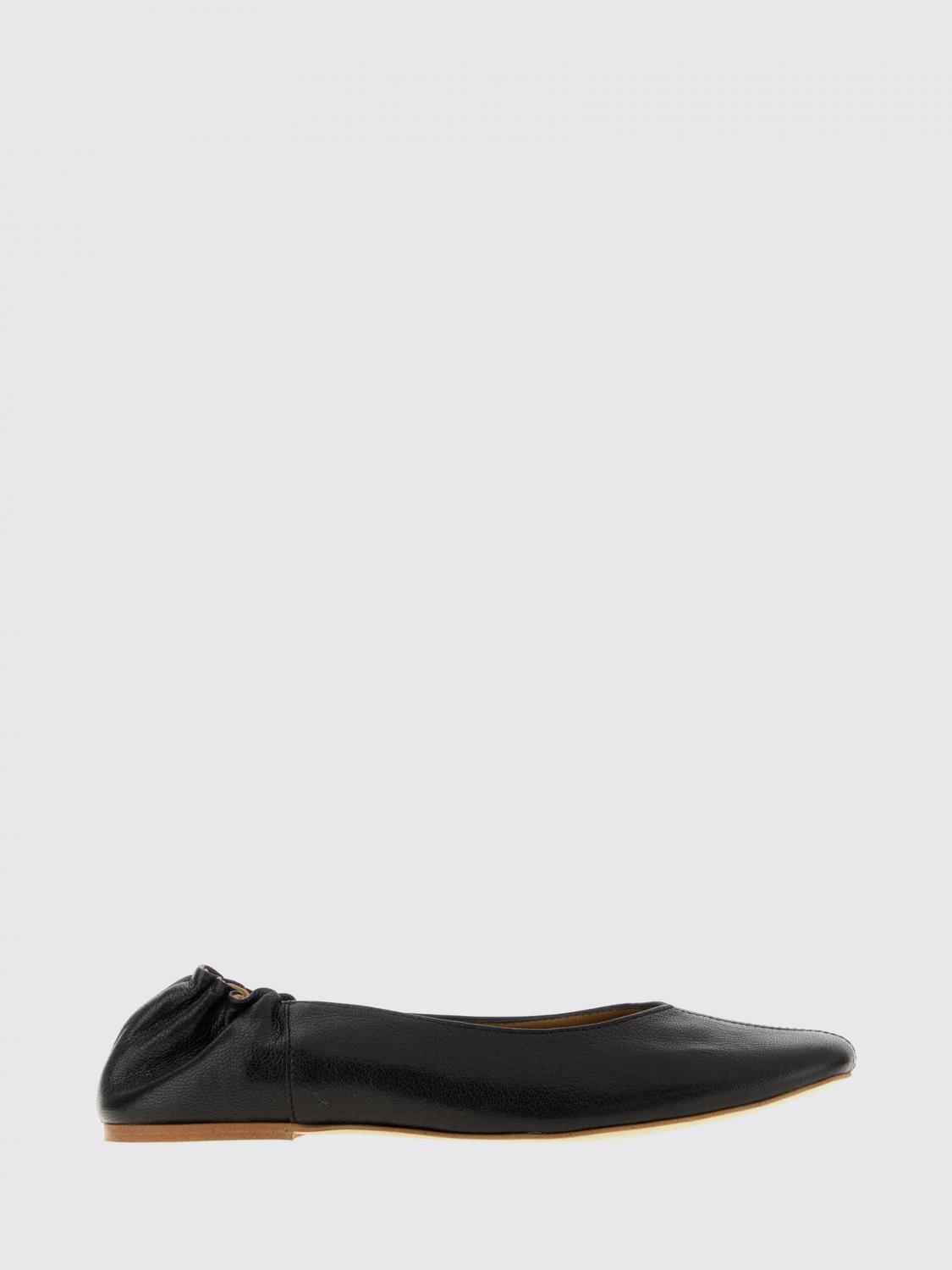 A.p.c. A. P.C. Juliet Smooth Leather Ballet Flats with Elasticated Heel