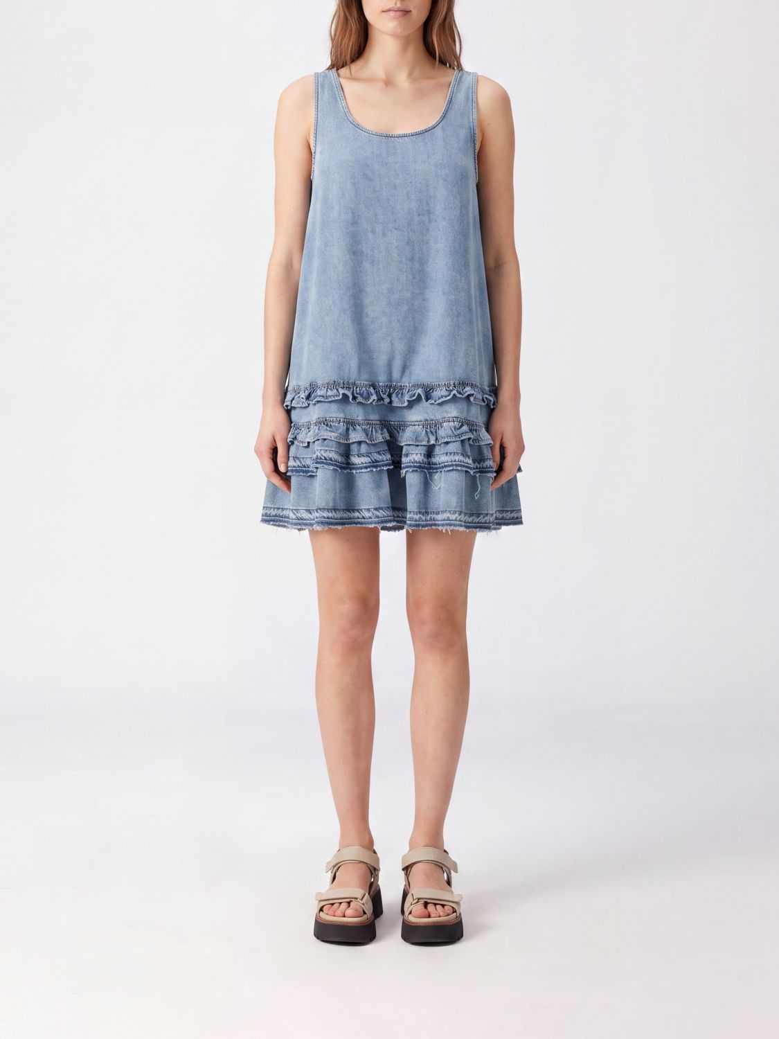 GANNI Dress Woman color Blue