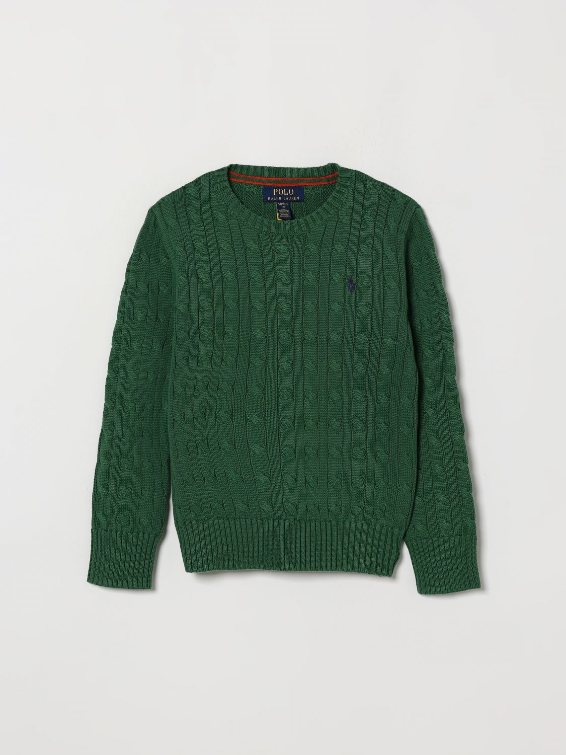 POLO RALPH LAUREN Rundhalspullover aus Baumwolle mit Zopfmuster für Jungen