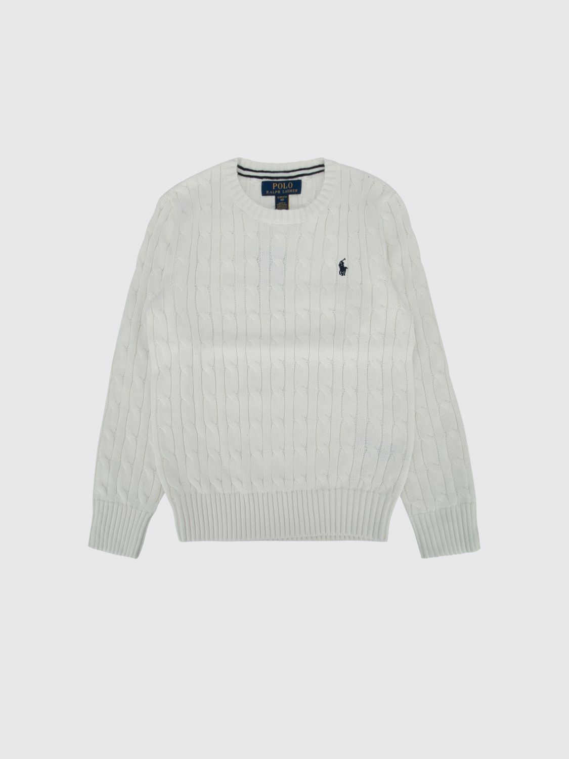 POLO RALPH LAUREN Rundhalspullover aus Baumwolle mit Zopfmuster für Jungen