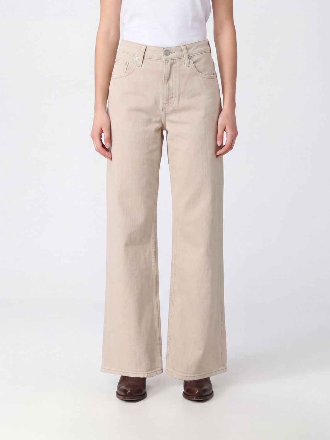 LEVI'S Jeans flared a vita media in denim di cotone con design a cinque tasche