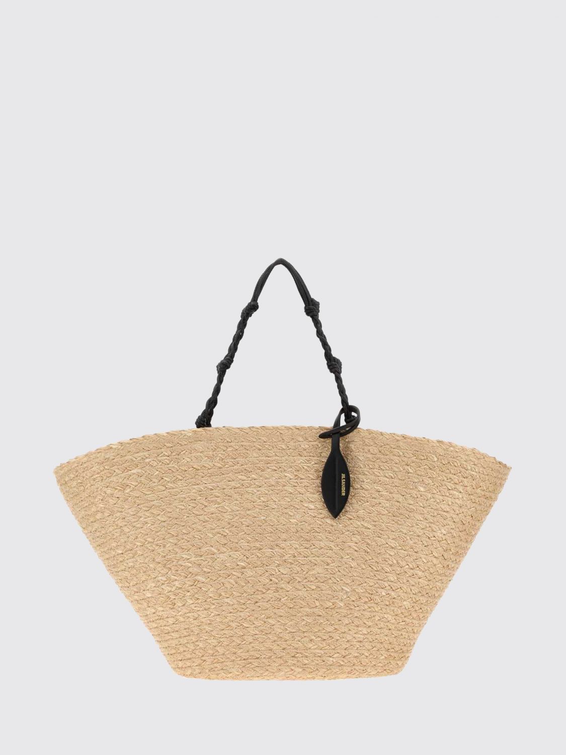 JIL SANDER Large Tangle Raffia Tote Bag with Braided Handle JIL SANDER Large Tangle Raffia Tote Bag with Braided Handle
