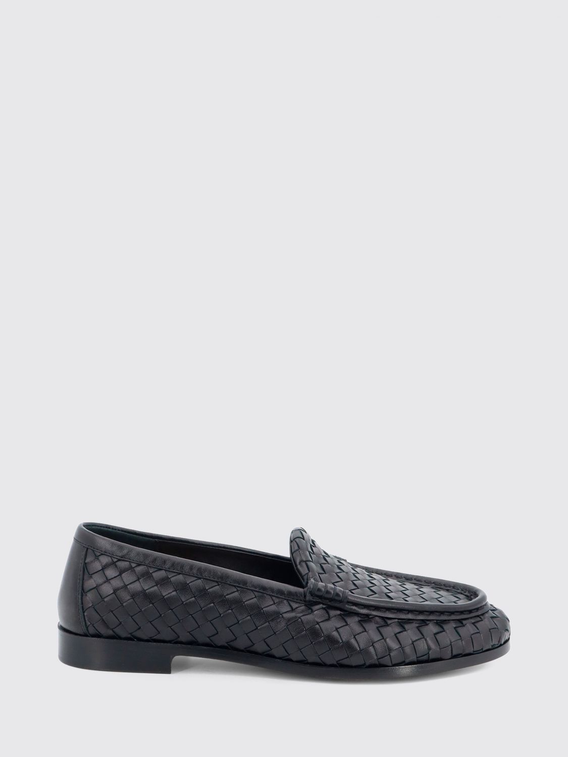BOTTEGA VENETA Silenzio Lambskin Loafers with Intrecciato Motif