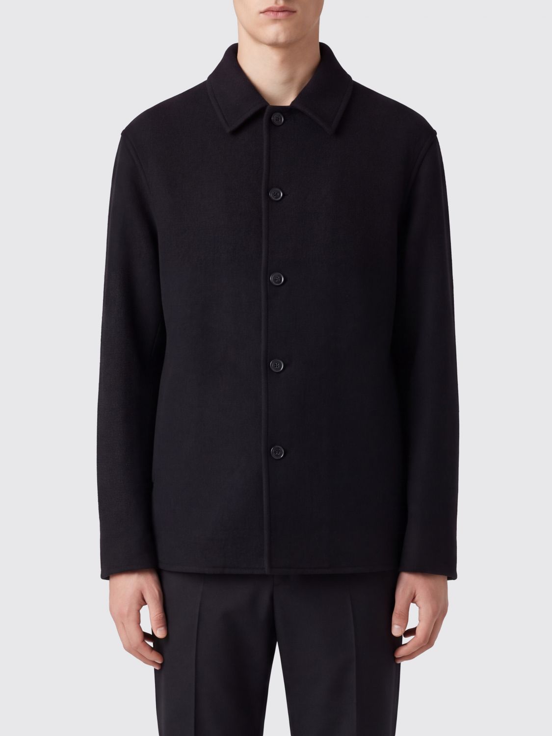 JIL SANDER Virgin Wool and Cashmere Blend Shirt Jacket