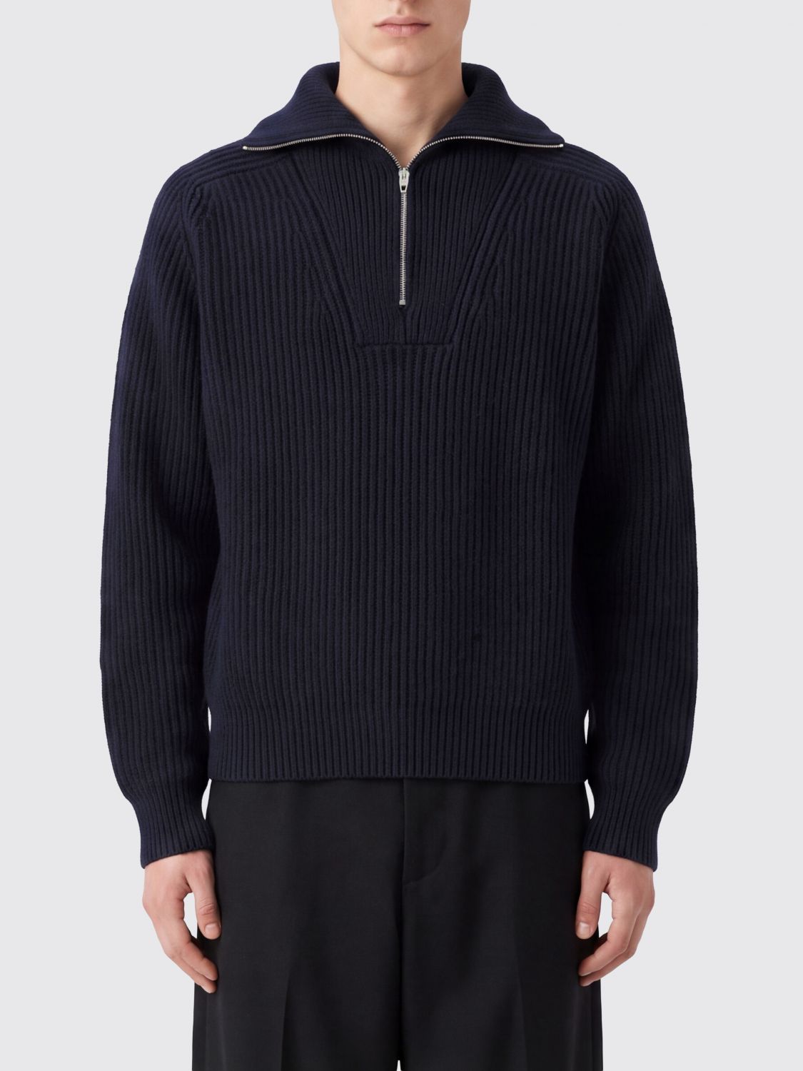 JIL SANDER Relaxed Fit Wool Turtleneck Jumper with Dropped Shoulders