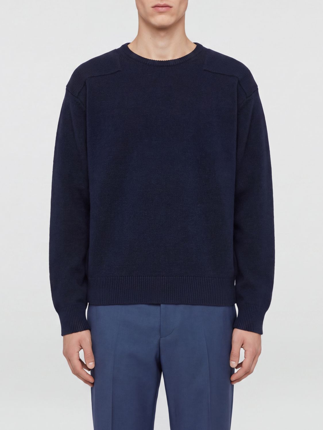 JIL SANDER Wool-Blend Crewneck Jumper with Dropped Shoulders