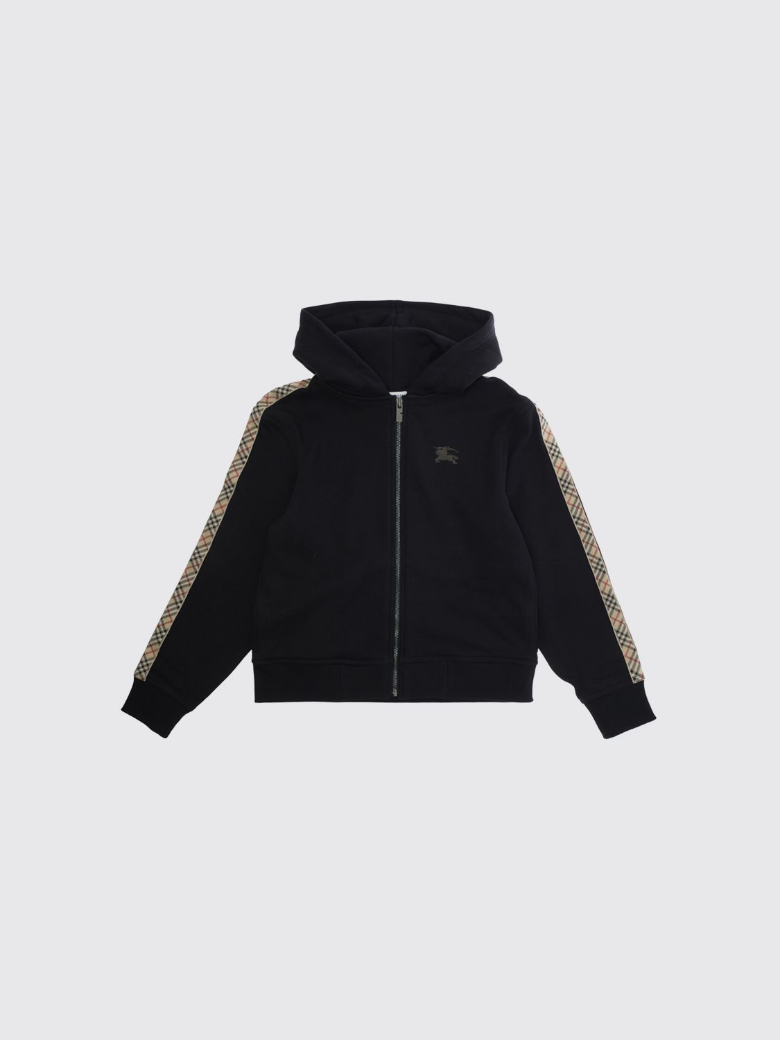 BURBERRY Boy's EKD Logo Zip-Up Cotton Hoodie　BURBERRY ボーイズ EKD ロゴ ジップアップ コットン パーカー BURBERRY