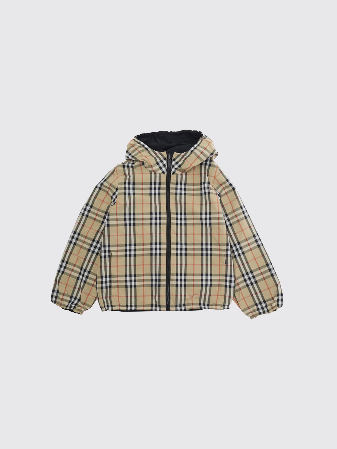 BURBERRY Wendbare Kapuzenjacke für Jungen mit Vintage Check-Muster