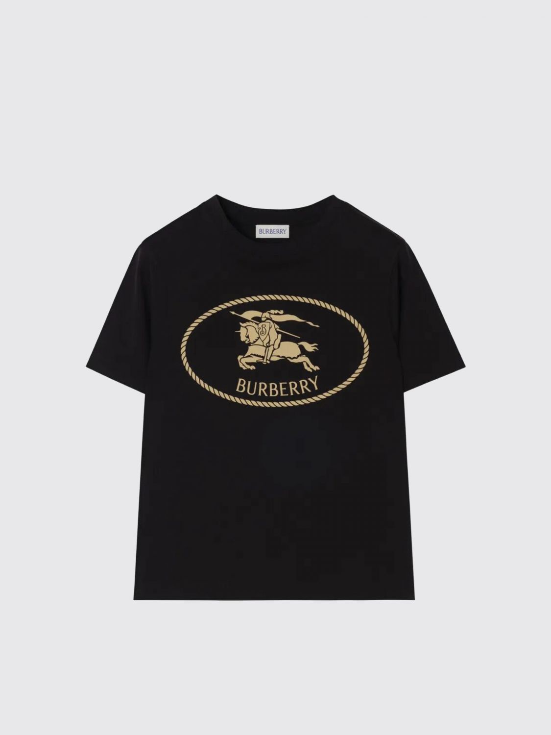 BURBERRY T-shirt girocollo da bambino in cotone con logo EKD a contrasto