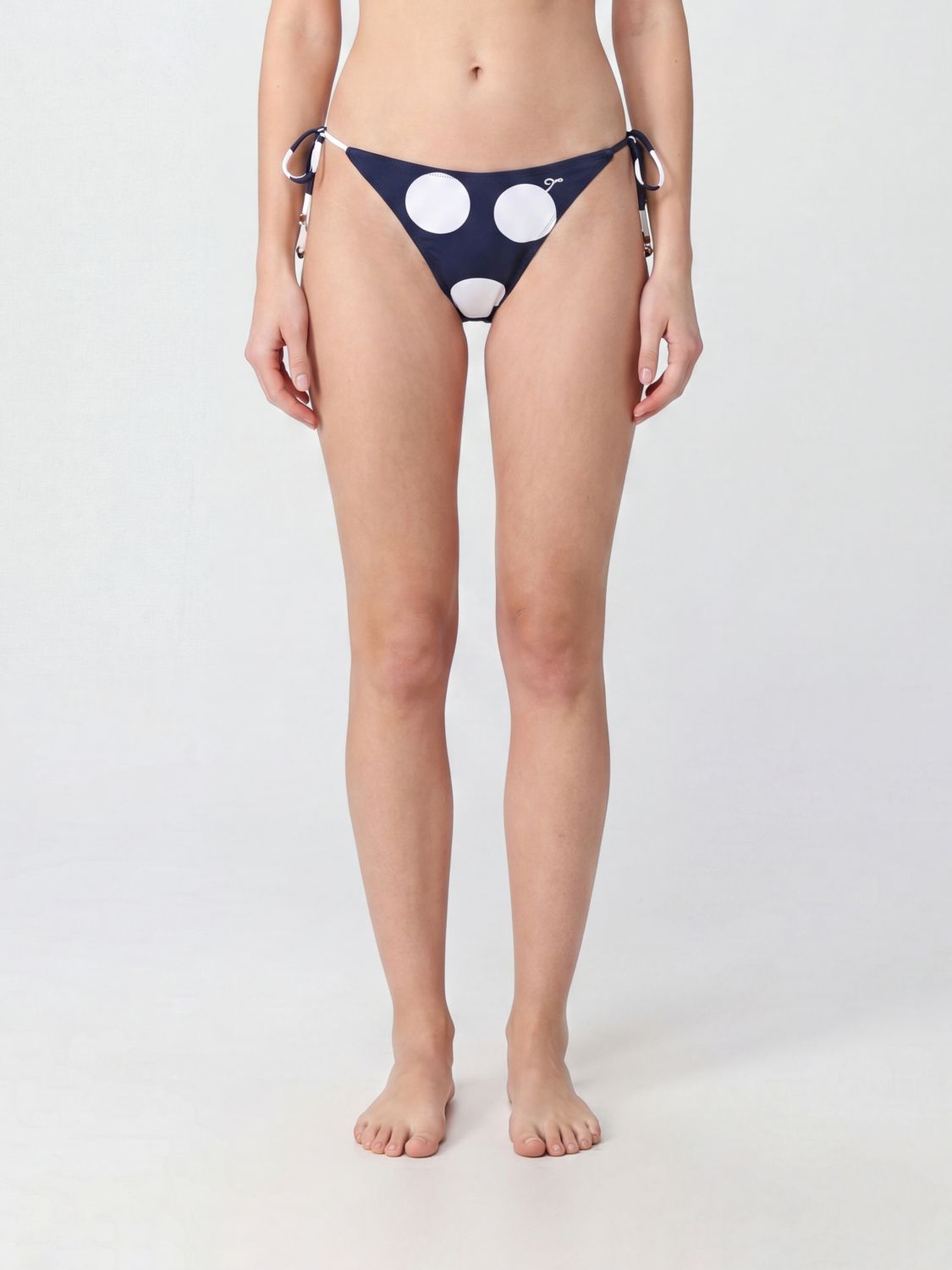 JACQUEMUS Slip bikini a pois con vita bassa e laccetti da annodare