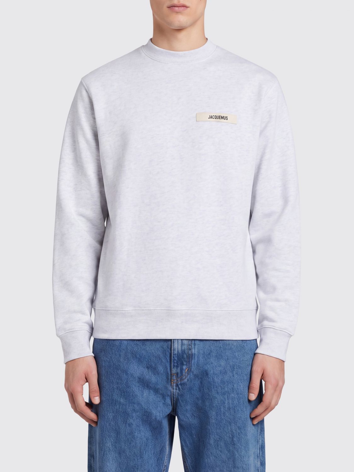 JACQUEMUS Sweatshirt mit Rundhalsausschnitt aus reiner Baumwolle und appliziertem Kontrastlogo