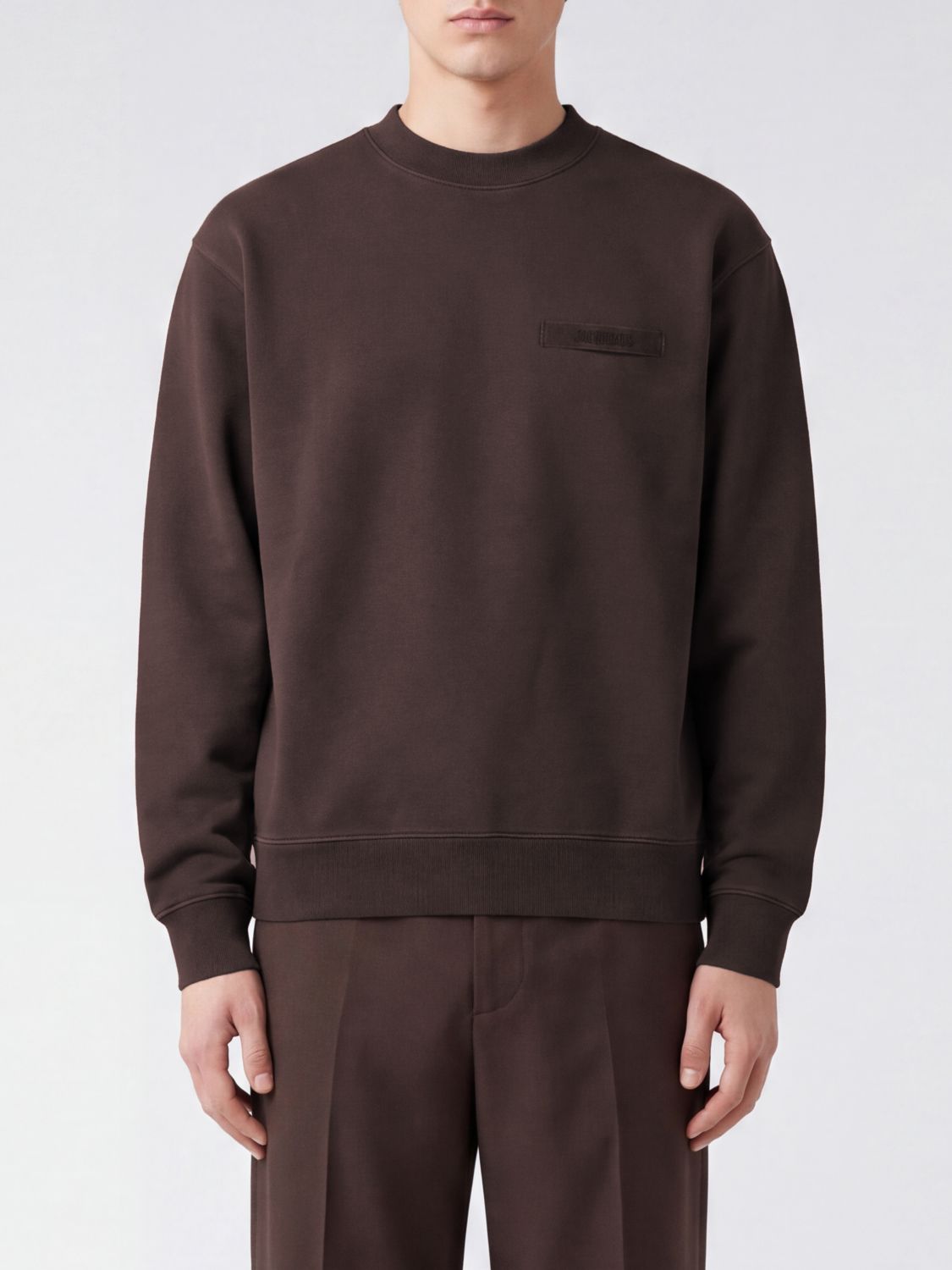 JACQUEMUS Sweatshirt mit Rundhalsausschnitt aus reiner Baumwolle und appliziertem Kontrastlogo