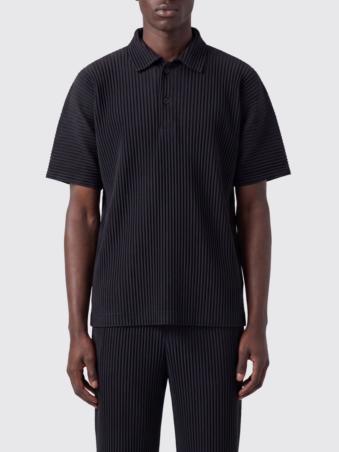 HOMME PLISSE' ISSEY MIYAKE Homme Plissé Issey Miyake Short-Sleeved Pleated Crêpe Polo Shirt