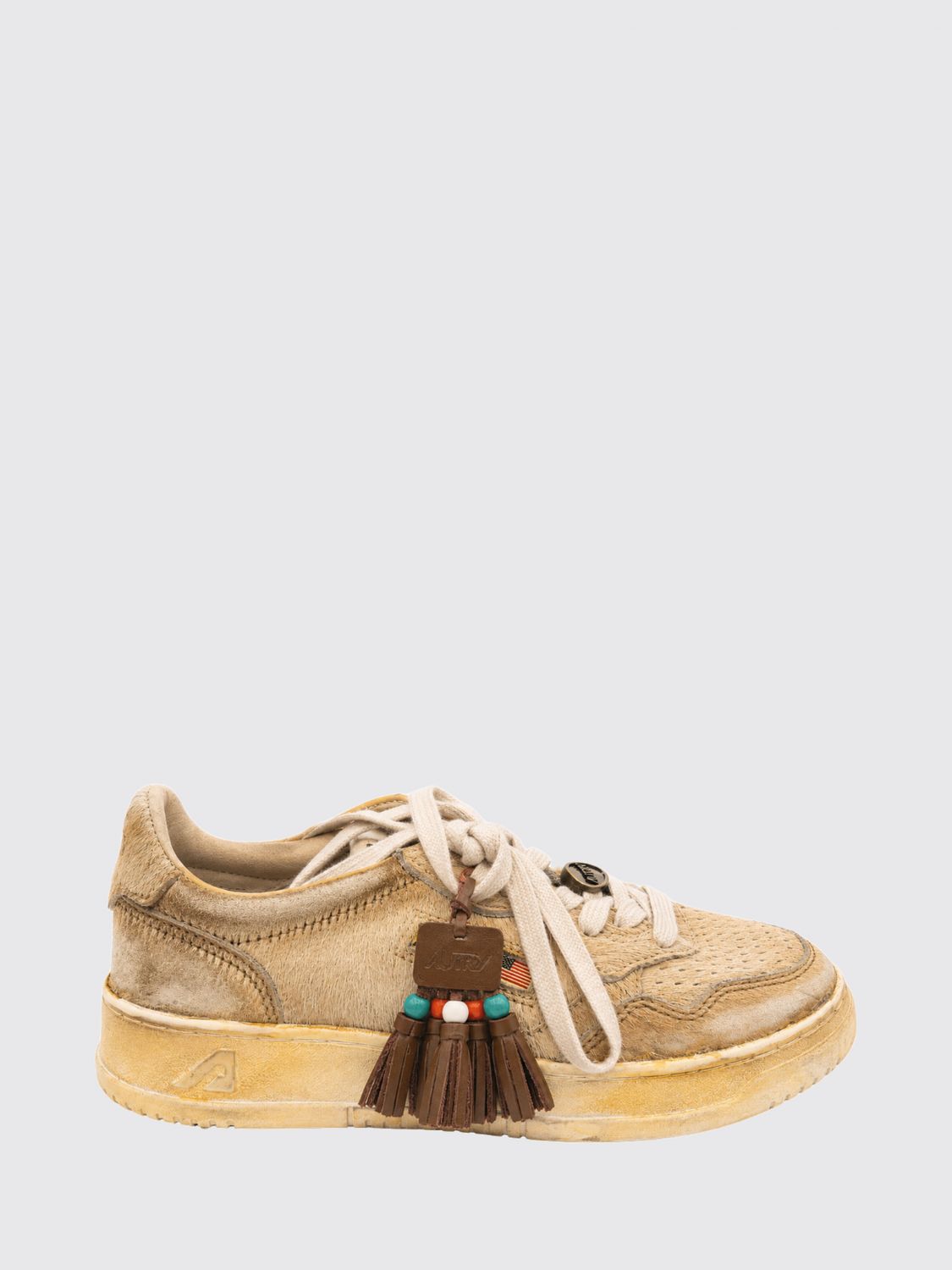 AUTRY Medalist Low Super Vintage zweifarbige Leder-Sneaker mit Used-Effekt