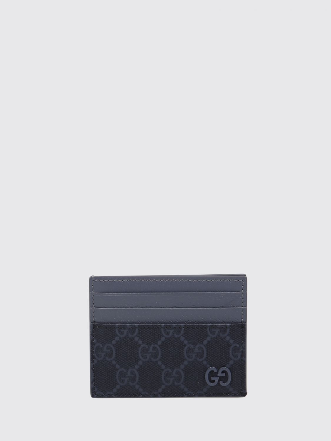 GUCCI GG Supreme Canvas Flat Card Holder with Leather Details