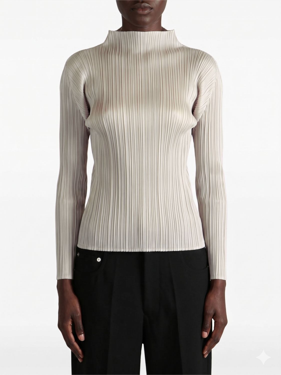 PLEATS PLEASE ISSEY MIYAKE Dolcevita in crêpe plissettato a maniche lunghe