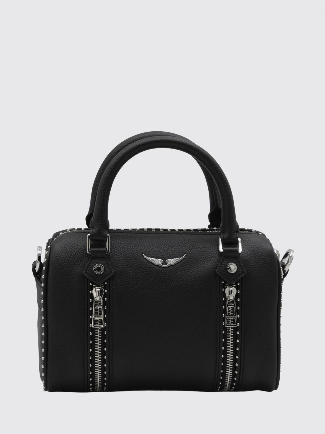 ZADIG & VOLTAIRE Sunny Studded Grained Calf Leather Mini Boston Bag