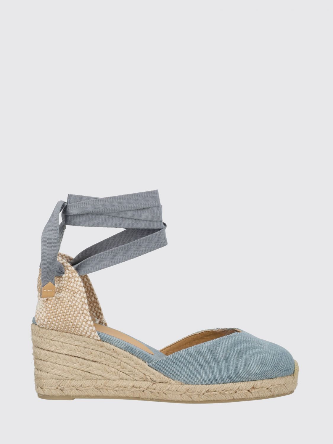 CASTAÑER Chiara Canvas Espadrilles with Mid Wedge Heel and Ankle Ties