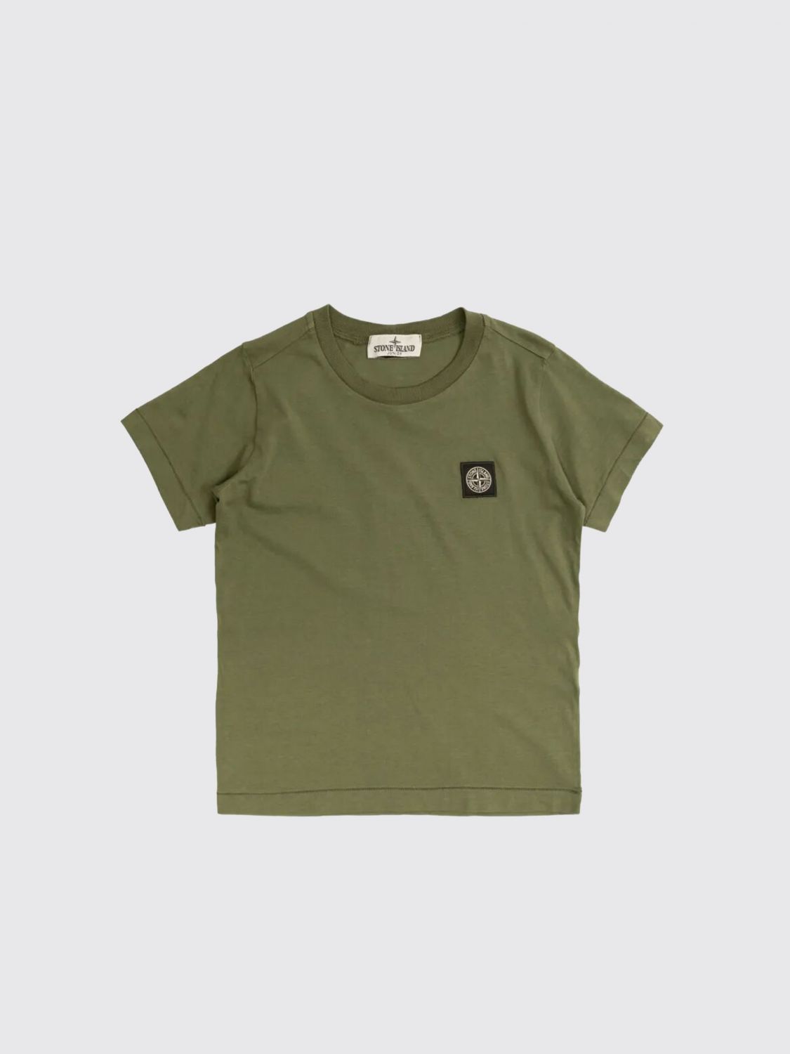 STONE ISLAND JUNIOR T-shirt da bambino in cotone con logo Compass
