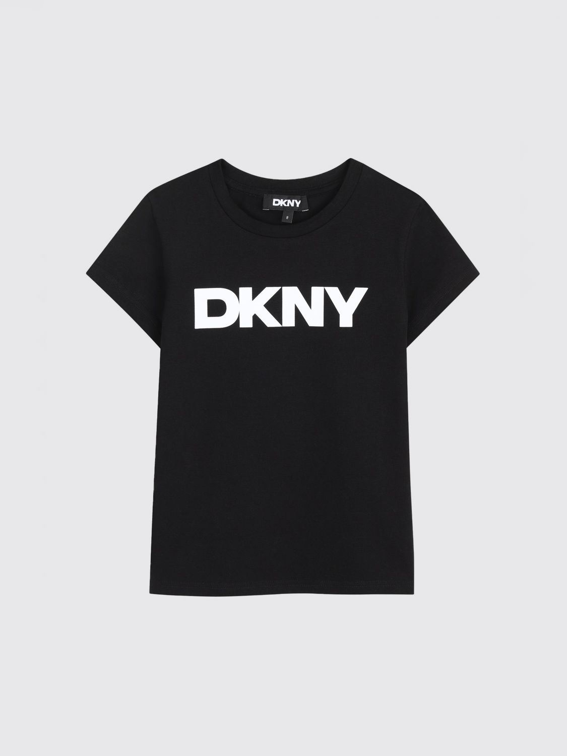 DKNY Boy's T-Shirt in Cotton and Elastane with a Contrast Logo Print