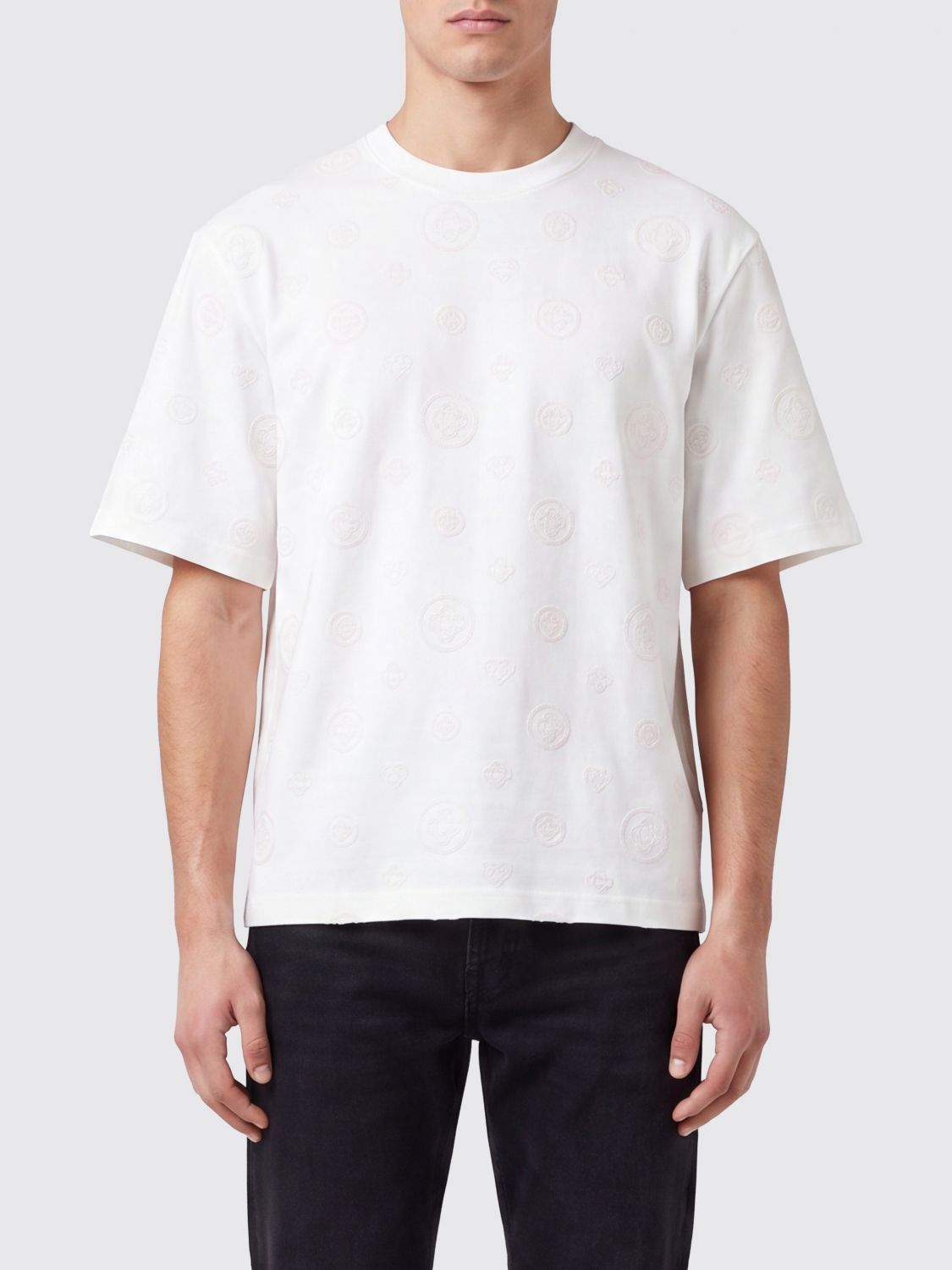 CASABLANCA Monogram Print Organic Cotton Crewneck T-Shirt
