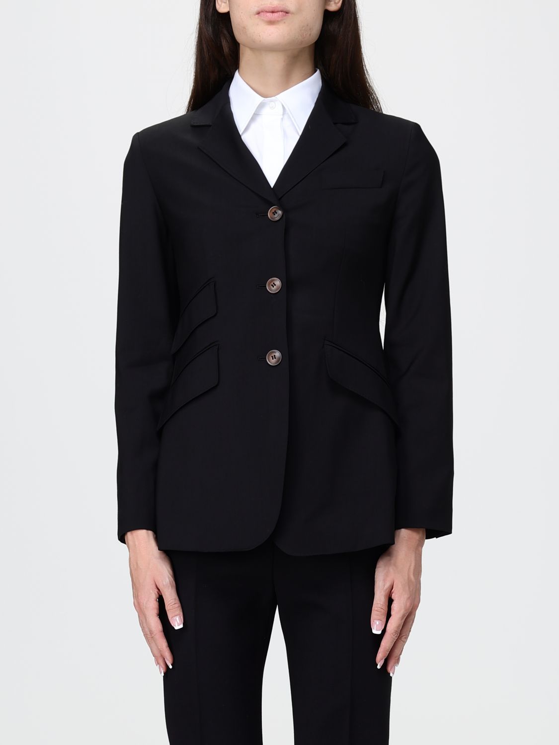 MAX MARA Kurzer Einreiher-Blazer aus Schurwolle mit schmaler Passform