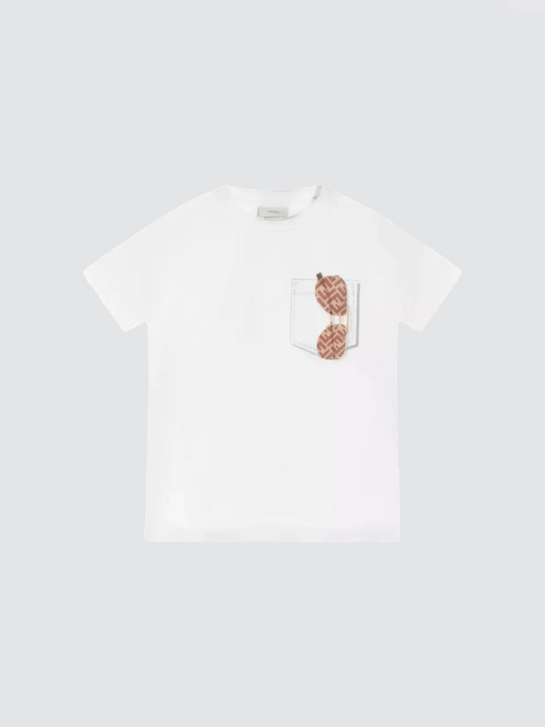 FENDI T-shirt da bambino in cotone con stampa grafica sul davanti