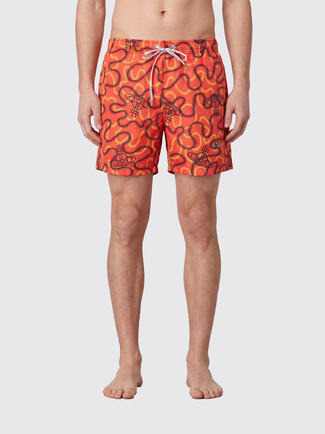VIVIENNE WESTWOOD Orb Monogram Polyamide Swimming Trunks with Elasticated Waist