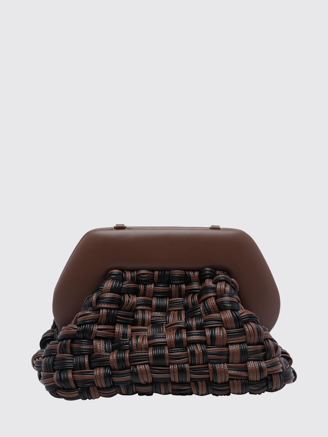 THEMOIRÈ Clutch Bios bicolore in pelle vegana intrecciata con chiusura magnetica