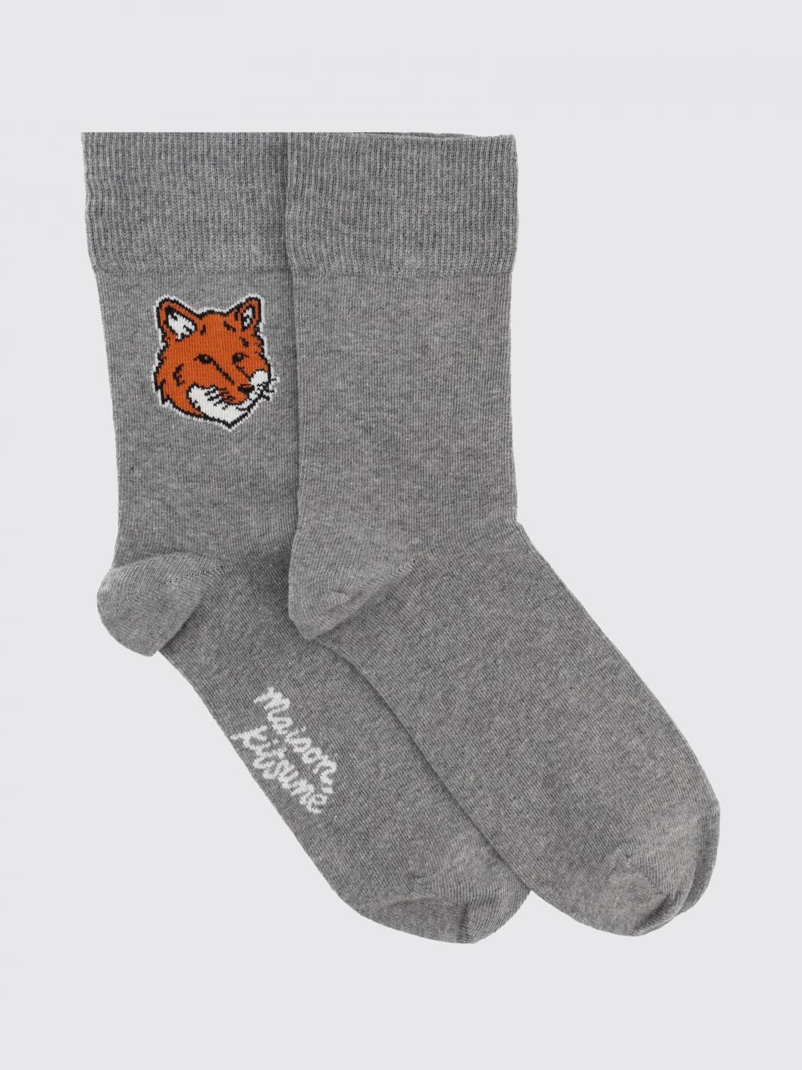 MAISON KITSUNÉ Set of 3 Pairs of Stretch Cotton Socks with Jacquard Logo