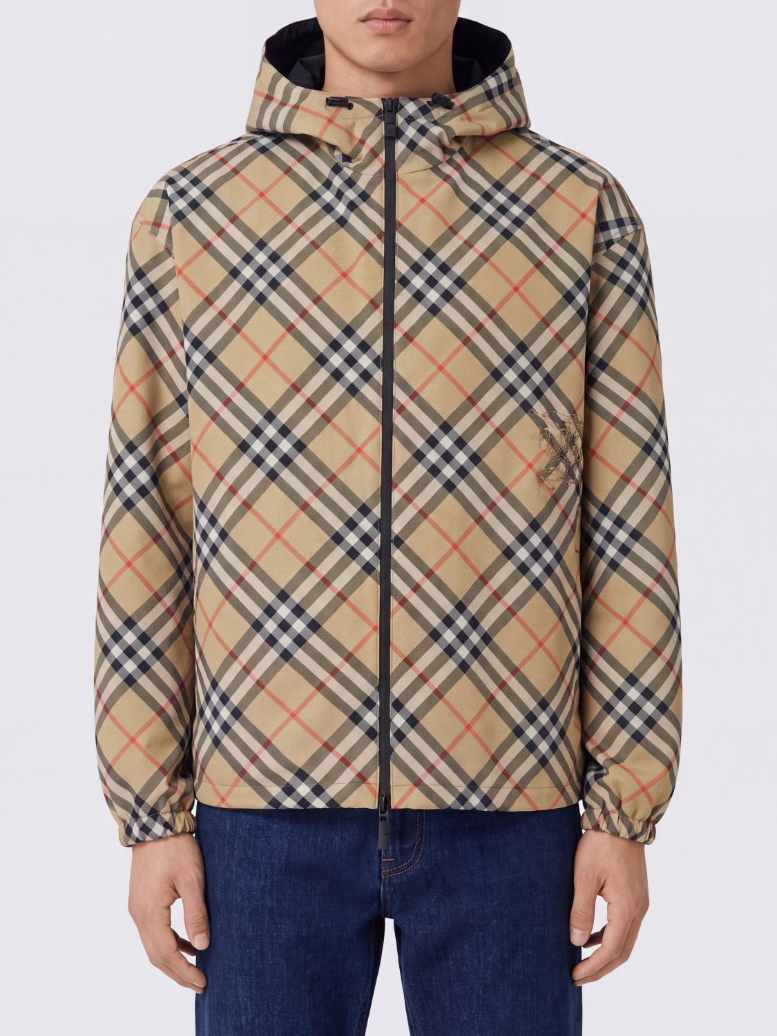 BURBERRY Reversible Vintage Check Hooded Windbreaker Jacket