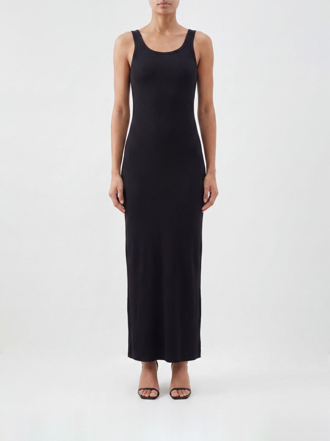 MSGM U-Neck Slim Fit Midi Sheath Dress in Viscose　MSGM Uネック スリムフィット ミディ シース ドレス (ビスコース) MSGM