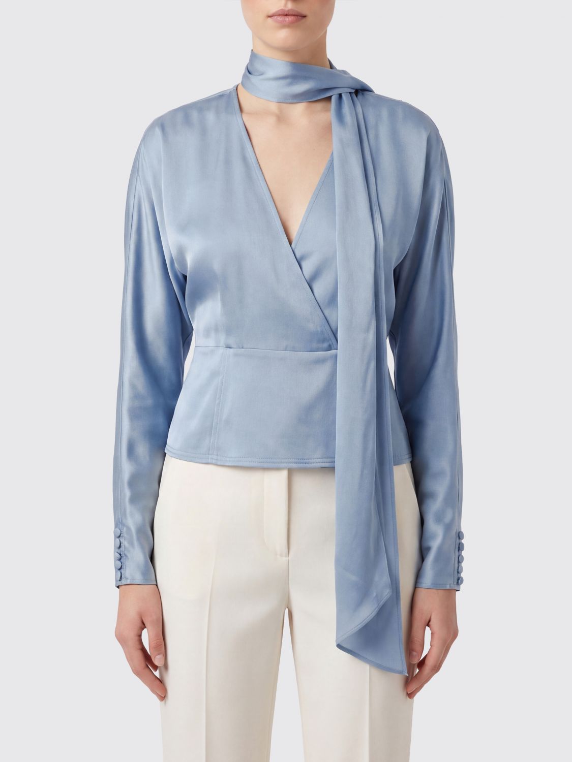 GANNI Top Woman color Gnawed Blue
