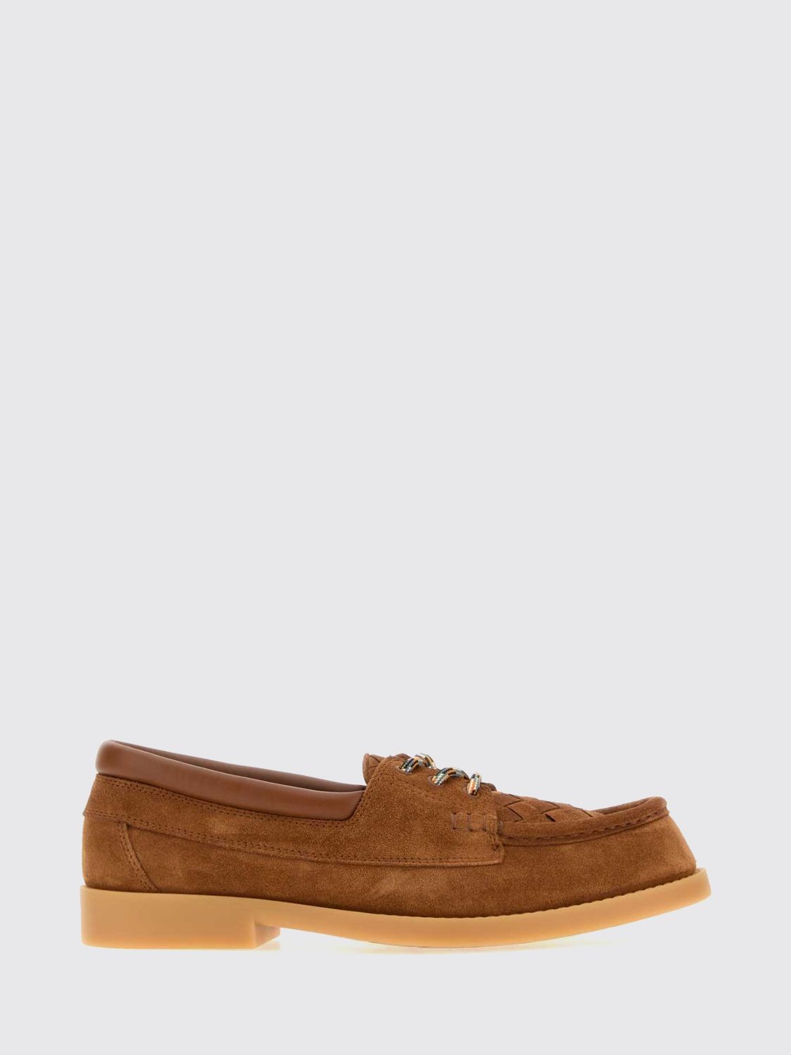 BOTTEGA VENETA Pier Suede Leather Boat Shoes with Rubber Sole