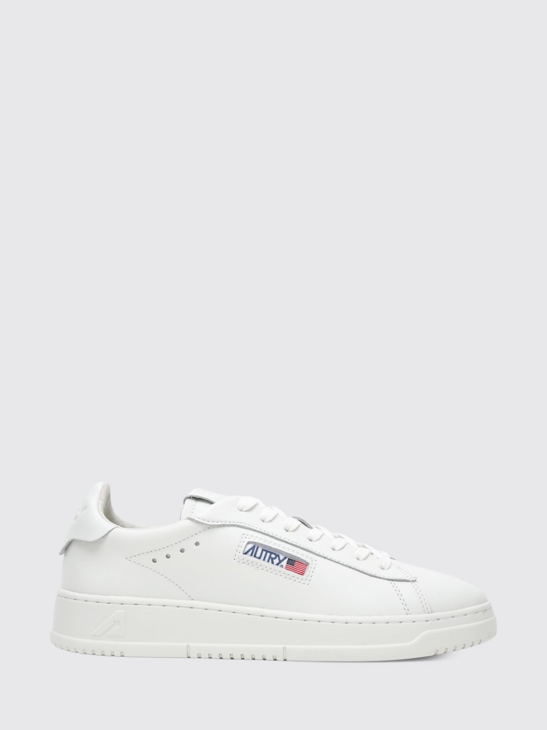 AUTRY Dallas Low zweifarbige Sneakers aus glattem Kalbsleder mit Logo