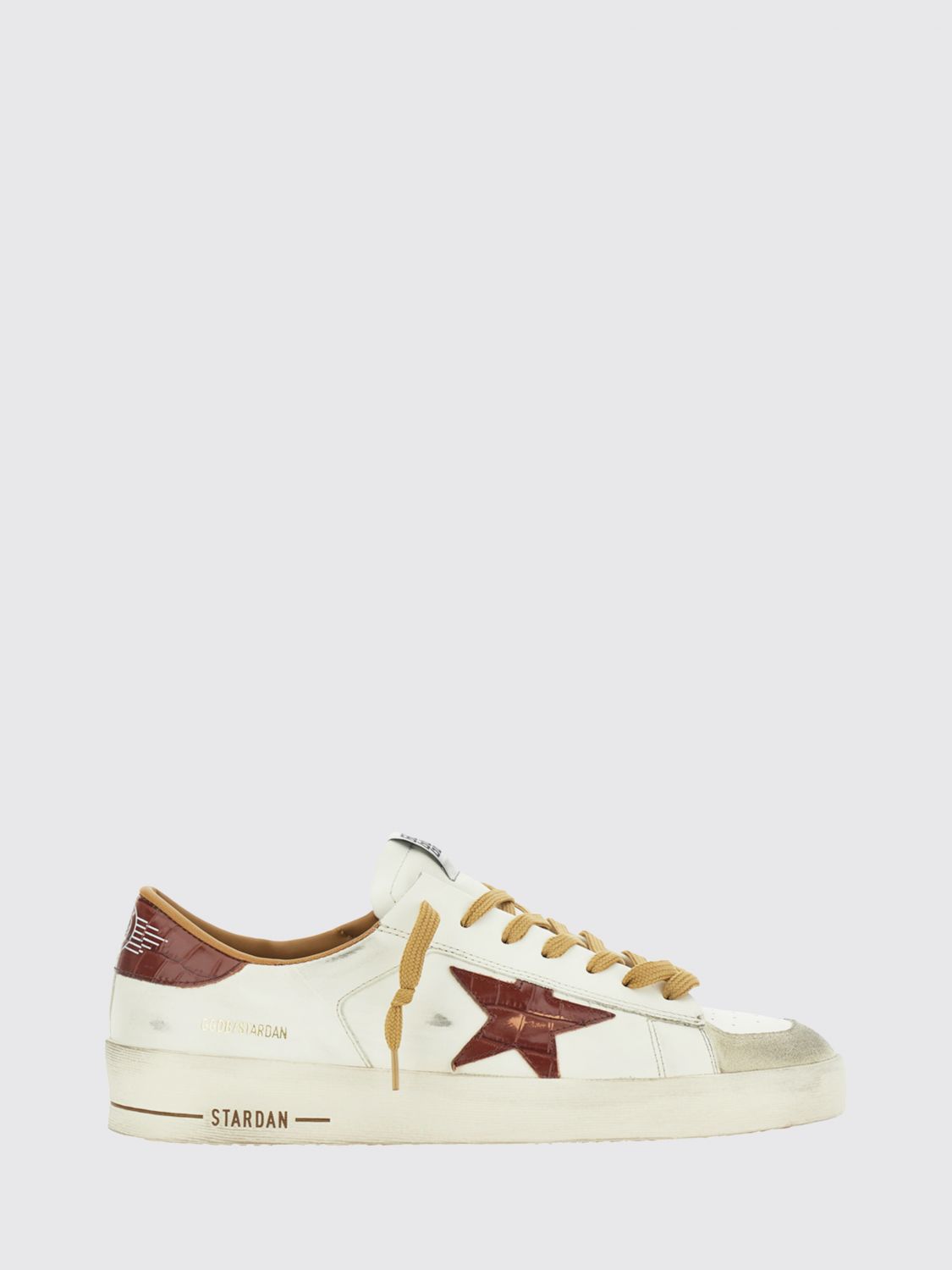 GOLDEN GOOSE Sneakers Stardan in pelle di vitello con effetto usurato e logo